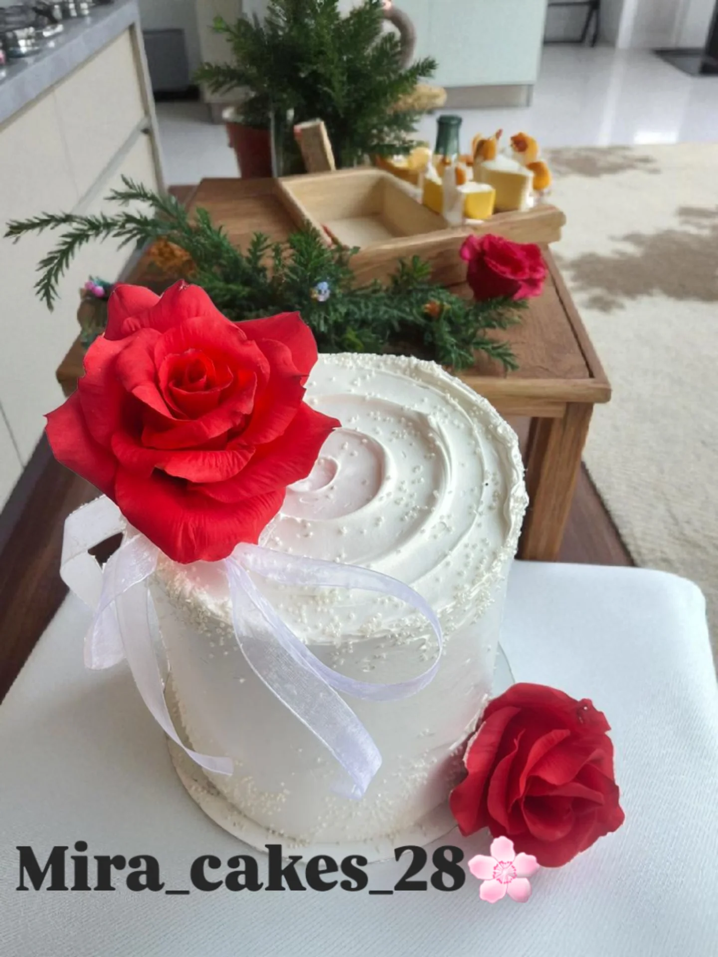 Classic White Wedding Cake - Front View